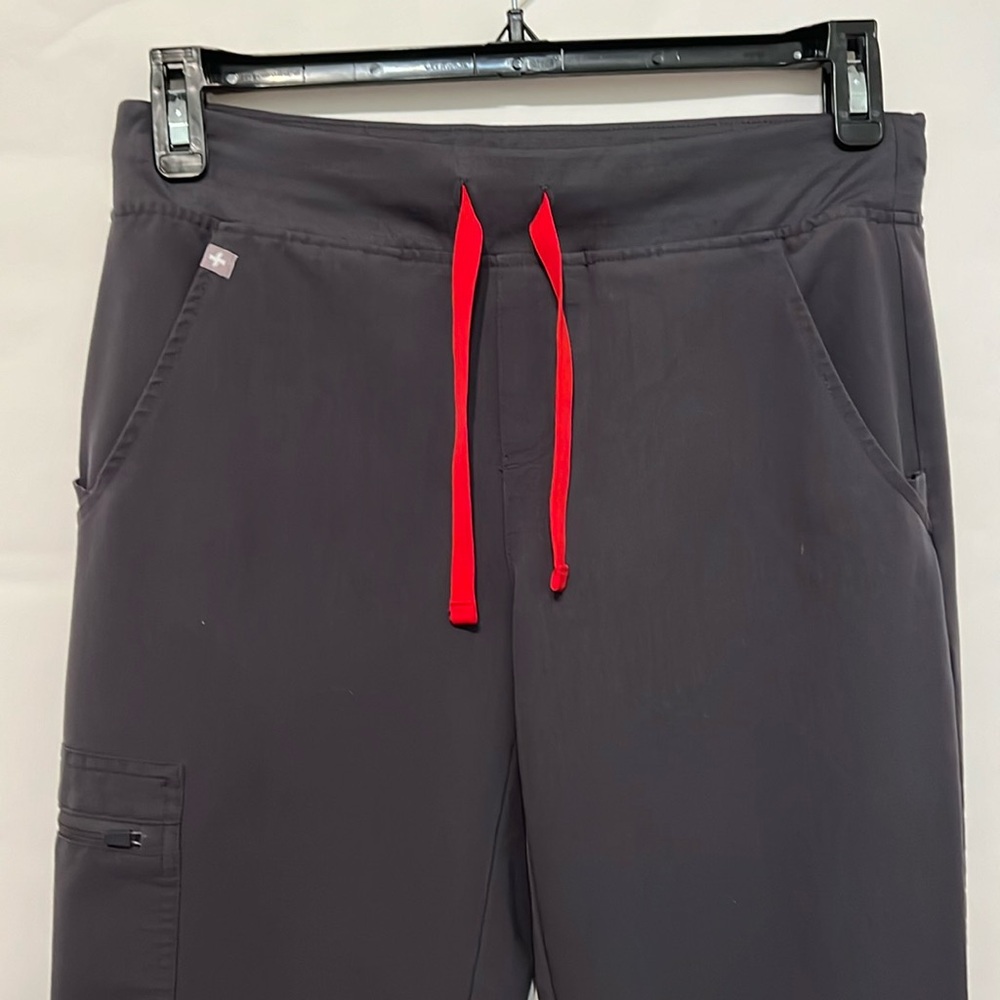 Figs Gray Joggers with Red Drawstring